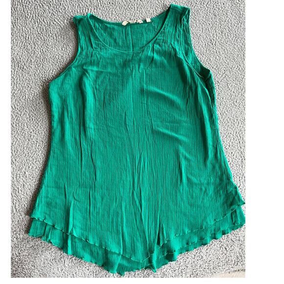 Soft Surroundings Tank Top Medium Lined Gauze Sleeveless Green Cotton Boho Beach - Picture 1 of 11